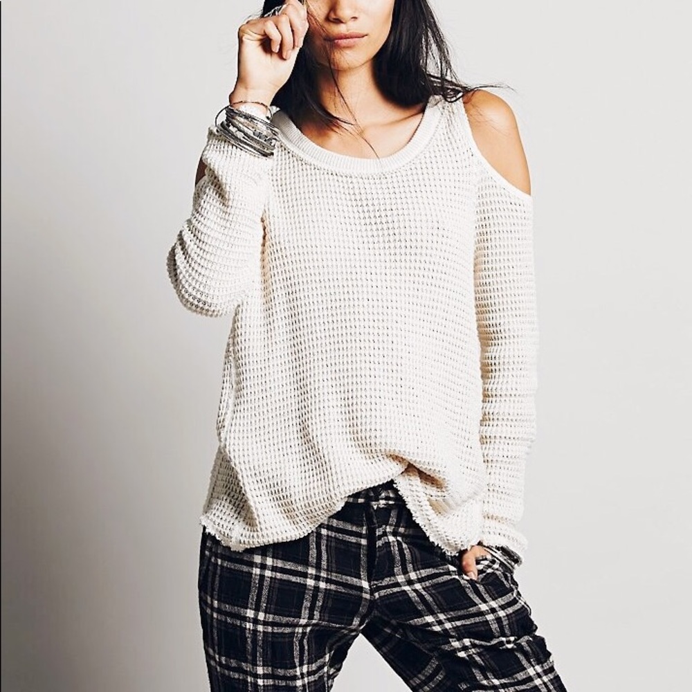 Free People Cold Shoulder Thermal - Cream / XS